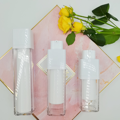 Selezione di seta doppia senz'aria Matte Packaging Bottle della bottiglia 15ml 30ml 50ml del quadrato rotatorio