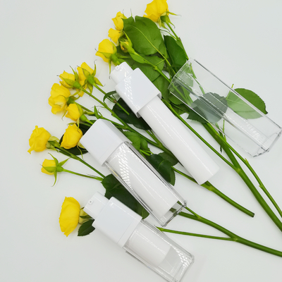 Selezione di seta doppia senz'aria Matte Packaging Bottle della bottiglia 15ml 30ml 50ml del quadrato rotatorio