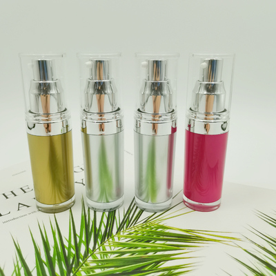 Bottiglia per lozione acrilica a forma rotonda in PMMA 15 ml 30 ml 50 ml 100 ml 120 ml