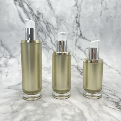 timbratura calda acrilica della pompa di 100ml 120ml della bottiglia dell'oro di plastica vuoto cosmetico della lozione