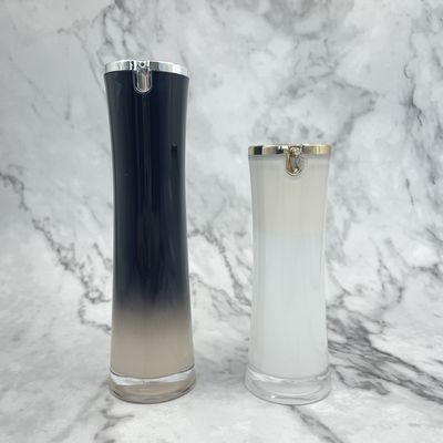 Bottiglia senz'aria d'imballaggio cosmetica acrilica di lusso 50ml 100ml con l'ugello di forma di foglia