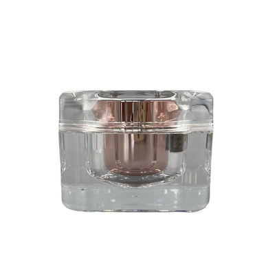 Contenitori crema acrilici 50g del barattolo cosmetico pesante del quadrato con il coperchio dello specchio