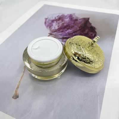 Il giro di lusso del barattolo 5g 15g della crema dei chiari contenitori cosmetici di plastica dorati ha metallizzato
