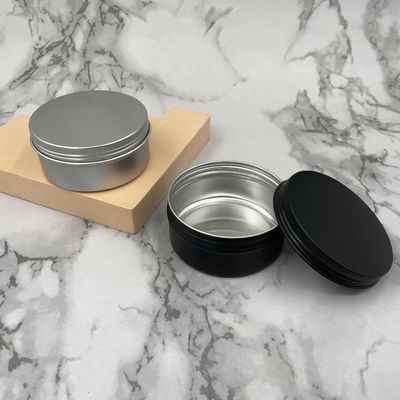 Matt Black Aluminium Tin Jars 150ml ha personalizzato il colore a perfetta tenuta