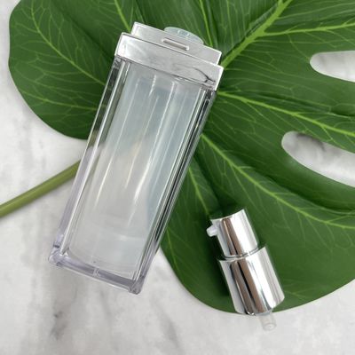 La pompa senz'aria cosmetica del quadrato imbottiglia l'alluminio doppio 30ml