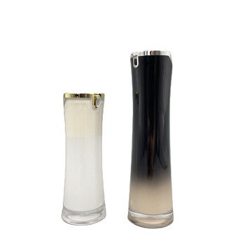 Bottiglia senz'aria d'imballaggio cosmetica acrilica di lusso 50ml 100ml con l'ugello di forma di foglia