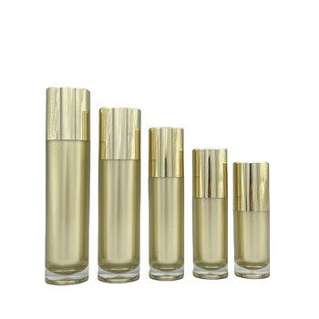 timbratura calda acrilica della pompa di 100ml 120ml della bottiglia dell'oro di plastica vuoto cosmetico della lozione