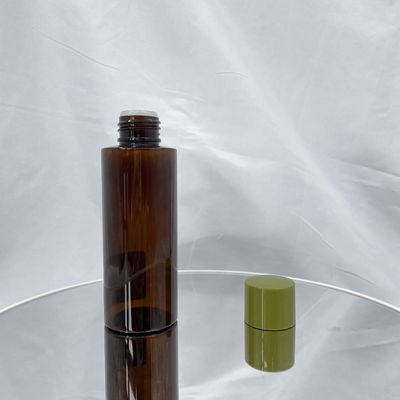 prova UV d'imballaggio cosmetica di PCR della bottiglia ambrata dell'ANIMALE DOMESTICO 100ml con la guarnizione bianca