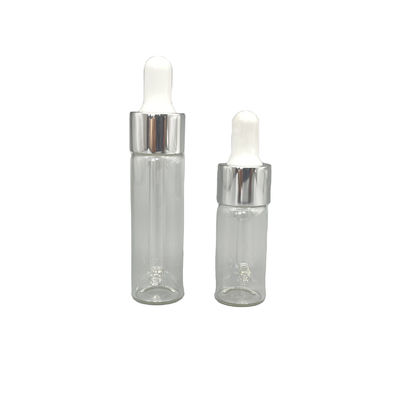 il cosmetico di vetro di 10ml 15ml imbottiglia la forma diritta con il contagoccia di alluminio dell'olio