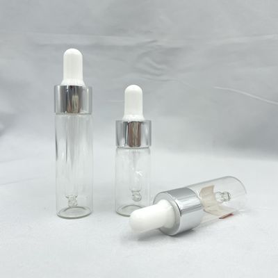 il cosmetico di vetro di 10ml 15ml imbottiglia la forma diritta con il contagoccia di alluminio dell'olio