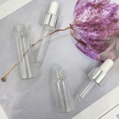 il cosmetico di vetro di 10ml 15ml imbottiglia la forma diritta con il contagoccia di alluminio dell'olio