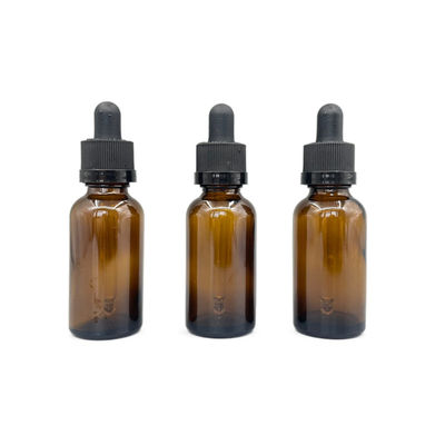 Il cosmetico di vetro ambrato 30ml imbottiglia l'olio essenziale con il contagoccia della chiusura del cricco