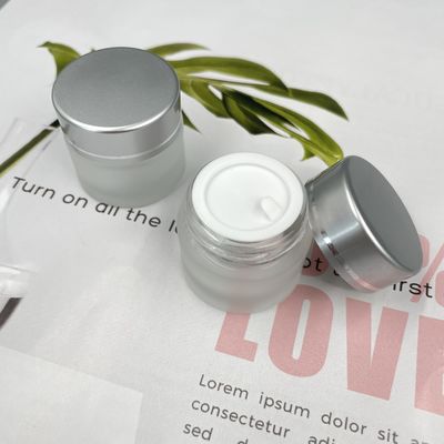 10g ha glassato il coperchio bianco del barattolo della crema colore di vetro cosmetico del diametro 3.5cm di chiaro