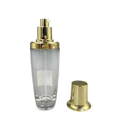 colore su misura lozione cosmetica ovale trasparente del cappuccio dell'oro della bottiglia 100ml