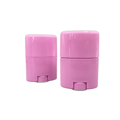Rotolo vuoto dei contenitori rosa di plastica del deodorante 15g sulla torsione ovale di forma su