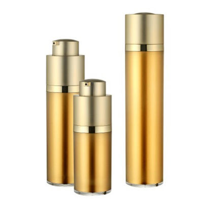 La pompa senz'aria dell'oro 30ml 15ml imbottiglia il doppio strato dell'azionatore che placca per i cosmetici