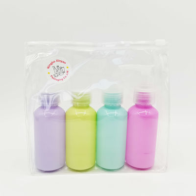 Blu-chiaro verde chiaro di serie di viaggio di Skincare 75ml dell'animale domestico della pompa della bottiglia di porpora stabilita di rosa