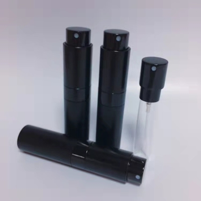 Bottiglia riutilizzabile superiore di alluminio dello spruzzo di profumo di colore del nero di Mini Aluminum 8ML di viaggio