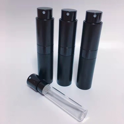 Bottiglia riutilizzabile superiore di alluminio dello spruzzo di profumo di colore del nero di Mini Aluminum 8ML di viaggio