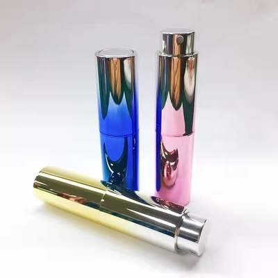 Bottiglia sostituibile di fragranza della bottiglia su misura colore UV dello spruzzo di profumo di colore dell'oro di pendenza 10ML