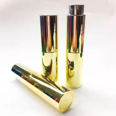 Bottiglia sostituibile di fragranza della bottiglia su misura colore UV dello spruzzo di profumo di colore dell'oro di pendenza 10ML